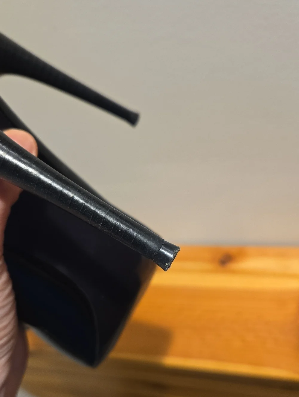 Donald J. Pliner Black Patent Pointed-Ankle Strap Pumps with Gold Zip